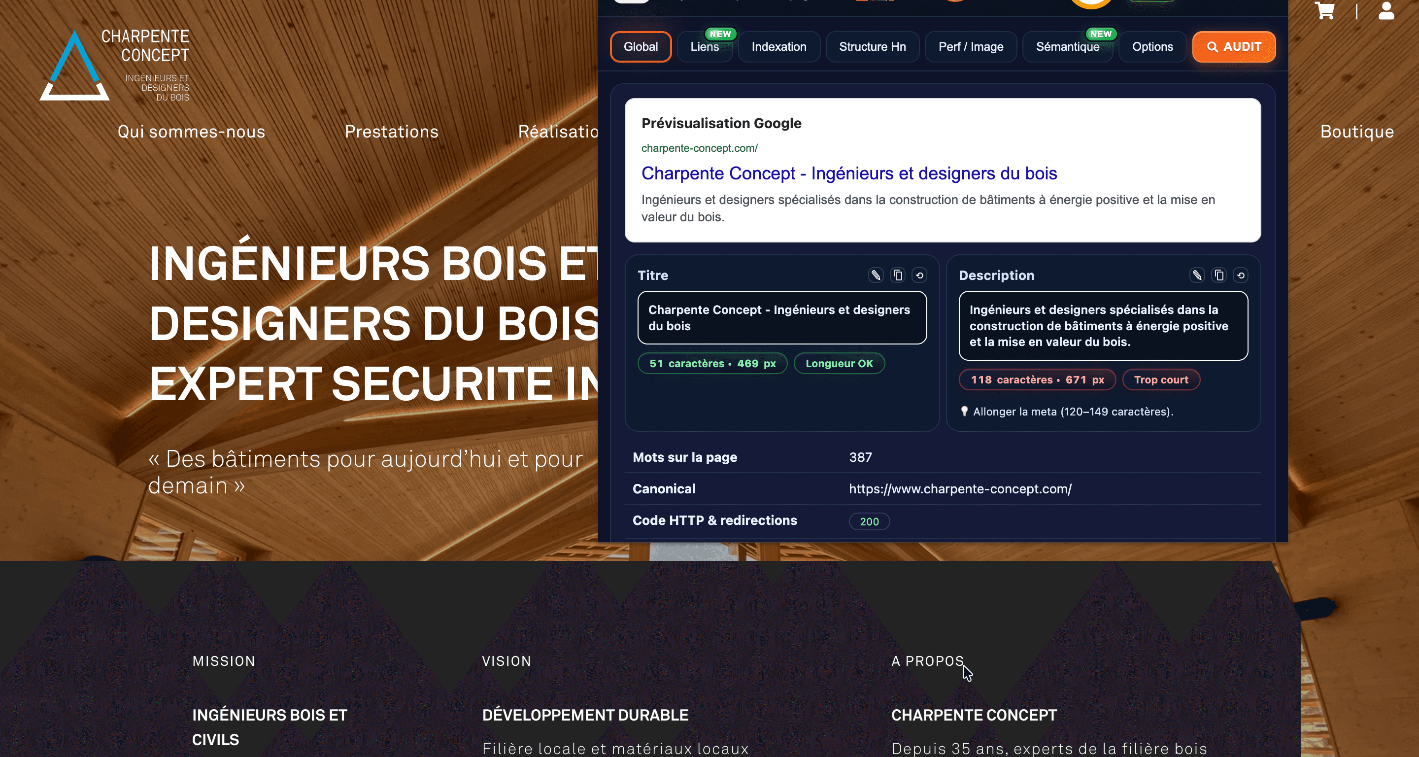 Audit de votre site existant